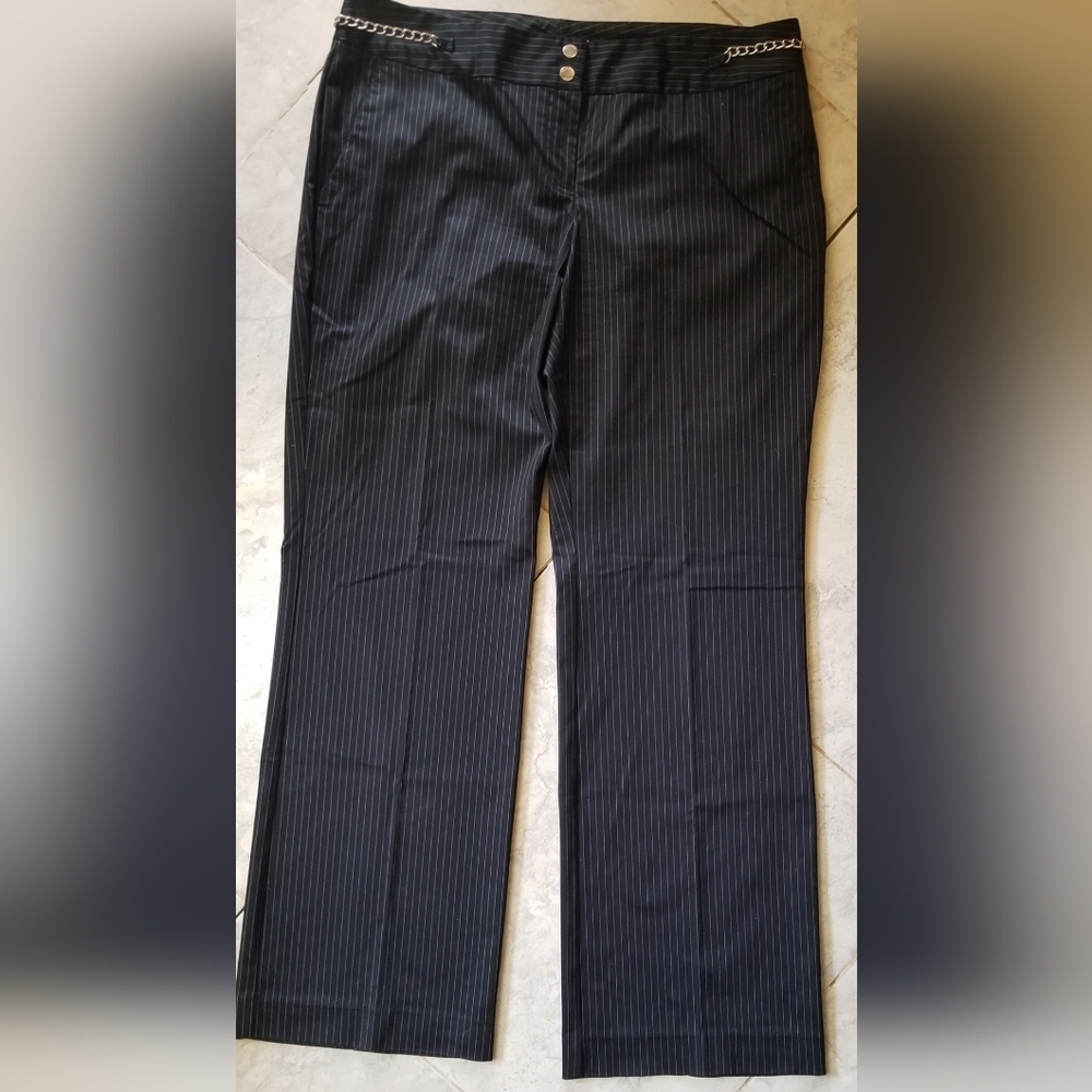 Michael Kors Black Pinstripe Trousers